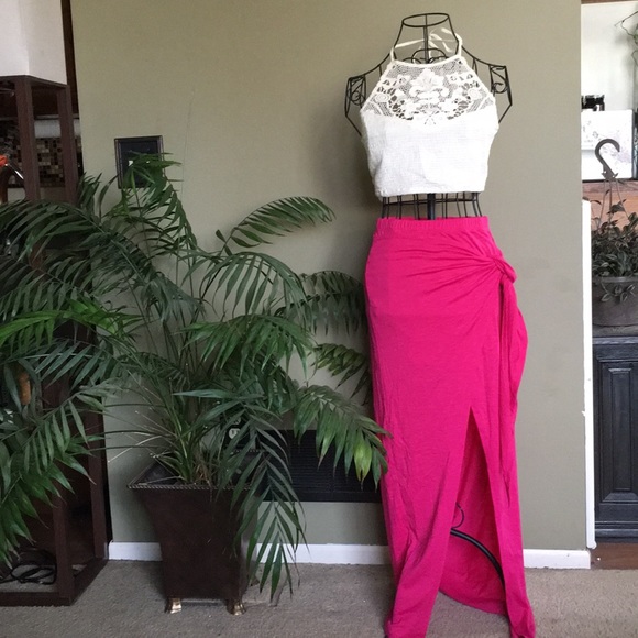 ✨NEW LIST✨Side Tie Front Slit Half Lined Wrap Maxi